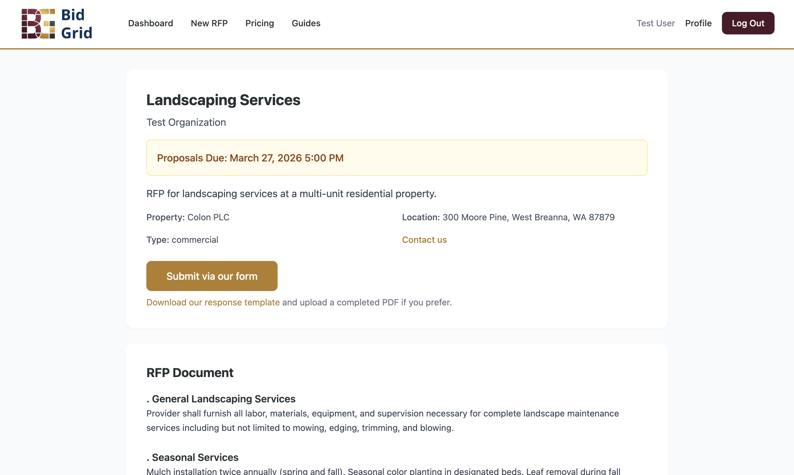 Collect vendor responses through the portal